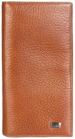 Вместительный мужской купюрник из натуральной фактурной кожи Desisan 80473 рыжего цвета