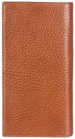 Вместительный мужской купюрник из натуральной фактурной кожи Desisan 80473 рыжего цвета