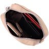 Бежевая женская сумка-кроссбоди из натуральной мягкой кожи на одну молнию Vintage 2422437 - 5