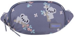 Детская текстильная сумка на пояс (бананка) принт коал Bagland 111173 серого цвета
