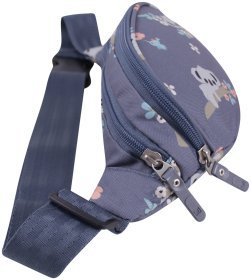 Детская текстильная сумка на пояс (бананка) принт коал Bagland 111173 серого цвета