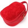 Маленькая женская сумка из эко-кожи красного цвета на два отсека Vintage (18702) - 4