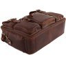 Вместительная кожаная сумка коричневого цвета с ручками VINTAGE STYLE (14075) - 5