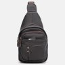 Чоловіча вертикальна сумка-рюкзак із фактурної шкіри коричневого кольору Keizer 71673 - 2