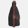 Чоловіча вертикальна сумка-рюкзак із фактурної шкіри коричневого кольору Keizer 71673 - 3