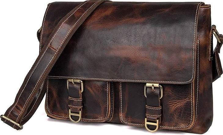 Кожаная мужская сумка в винтажном стиле с клапаном VINTAGE STYLE (14524)