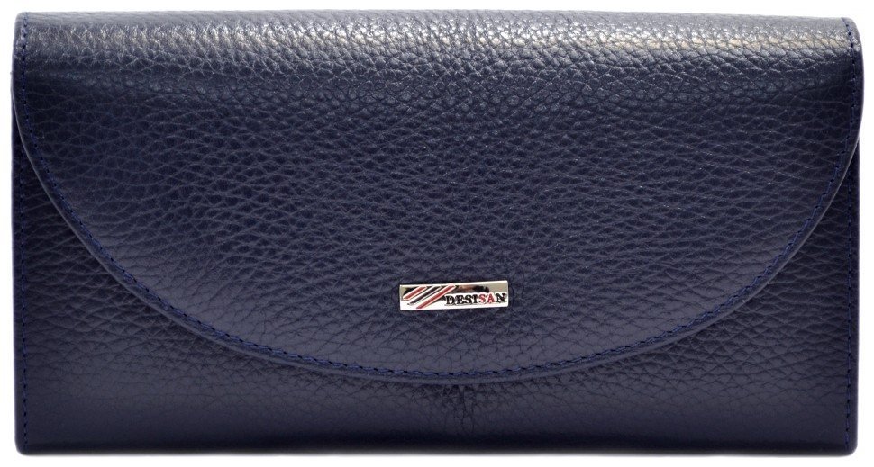 Качественный женский кошелек из фактурной кожи Desisan 81773 (синего цвета) modnotak фото №1