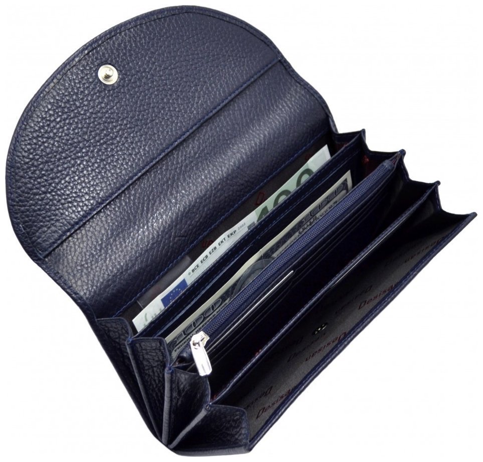 Качественный женский кошелек из фактурной кожи Desisan 81773 (синего цвета) modnotak фото №3
