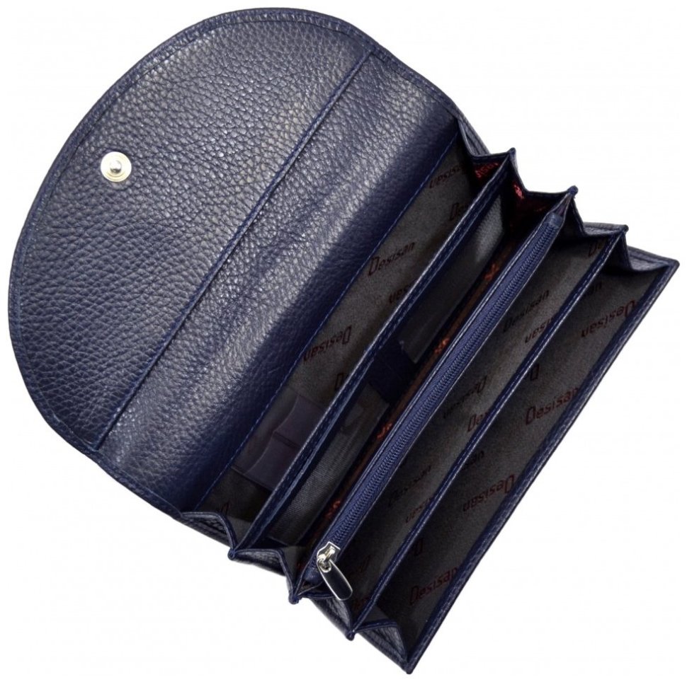 Качественный женский кошелек из фактурной кожи Desisan 81773 (синего цвета) modnotak фото №4