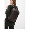 Женский темно-коричневый кожаный рюкзак со светлой строчкой TARWA (19776) - 1