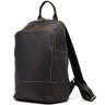 Жіночий темно-коричневий шкіряний рюкзак зі світлим рядком TARWA (19776) - 1