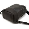 Женский темно-коричневый кожаный рюкзак со светлой строчкой TARWA (19776) - 7