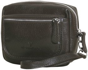 Мужская барсетка с ремешком на кисть из зернистой кожи Vip Collection 102654 (коричневый цвет)