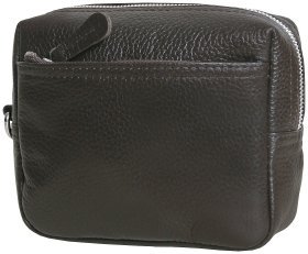 Мужская барсетка с ремешком на кисть из зернистой кожи Vip Collection 102654 (коричневый цвет)