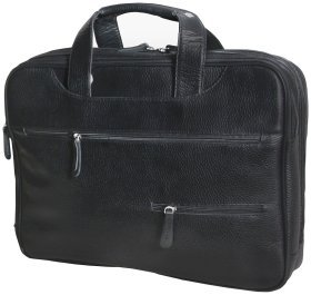 Кожаная сумка под ноутбук 15.6 дюймов в черном цвете Vip Collection 102473