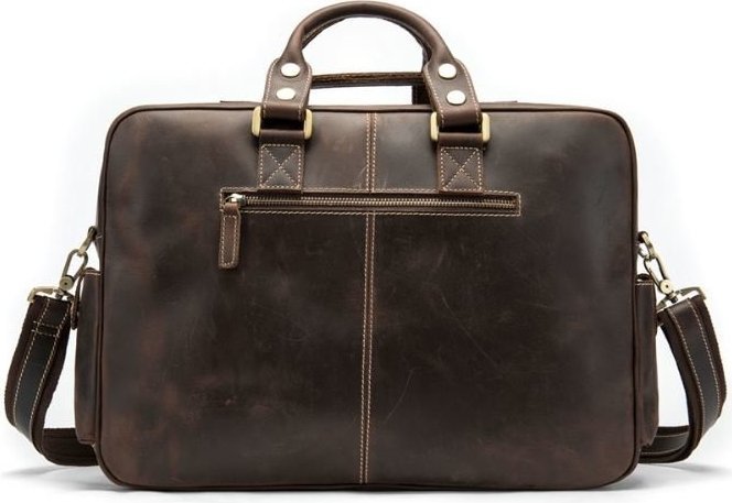 Містка чоловіча сумка - портфель з вінтажній шкіри Крейзі VINTAGE STYLE (14881)