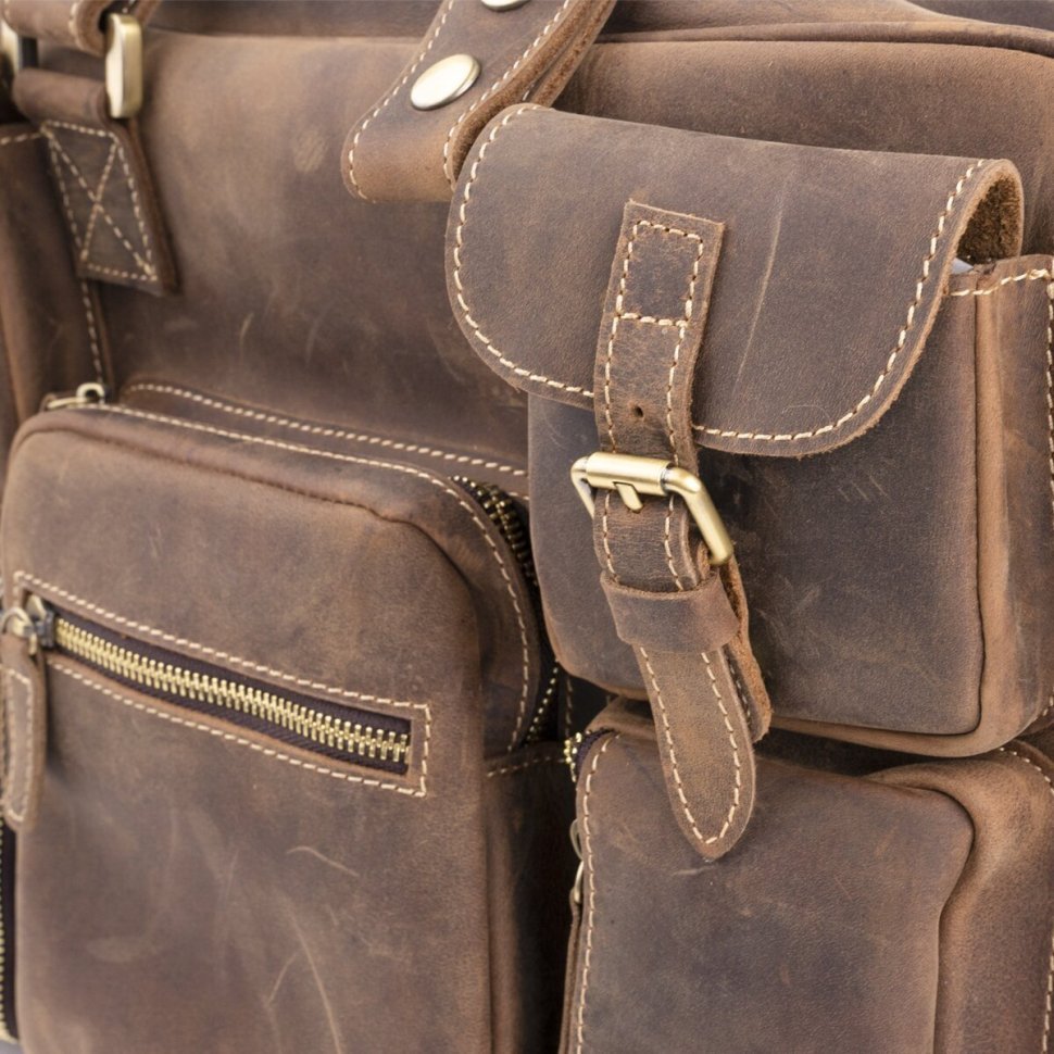 Вместительная мужская сумка - портфель из винтажной кожи Крейзи VINTAGE STYLE (14881) фото №6 Вместительная мужская сумка - портфель из винтажной кожи Крейзи VINTAGE STYLE (14881) modnotak фото №6