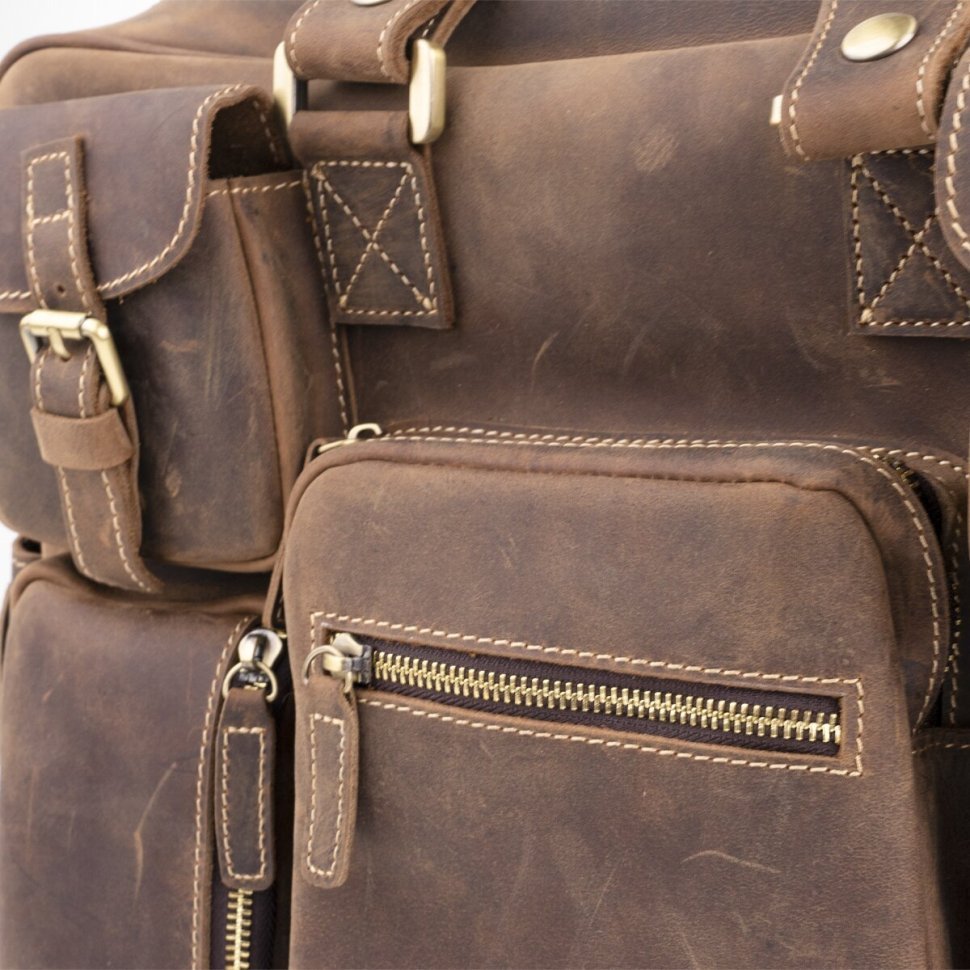 Вместительная мужская сумка - портфель из винтажной кожи Крейзи VINTAGE STYLE (14881) фото №7 Вместительная мужская сумка - портфель из винтажной кожи Крейзи VINTAGE STYLE (14881) modnotak фото №7
