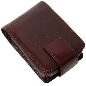 Коричневый футляр для помады New York из натуральной кожи Vip Collection 102573