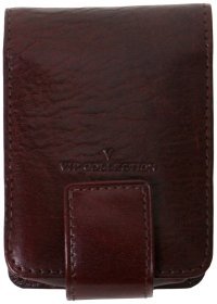 Коричневый футляр для помады New York из натуральной кожи Vip Collection 102573