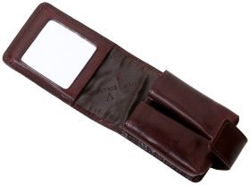 Коричневый футляр для помады New York из натуральной кожи Vip Collection 102573