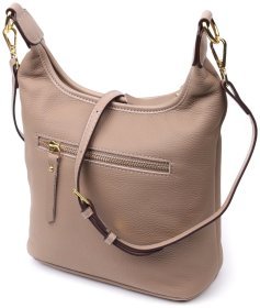 Женская бежевая сумка из натуральной кожи на плечо Vintage 2422629