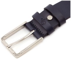 Темно-синий брючный ремень из натуральной кожи Grande Pelle (31228)