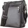 Мужская повседневная сумка на плечо из зернистой кожи черного окраса SHVIGEL (00861) - 2