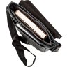 Мужская повседневная сумка на плечо из зернистой кожи черного окраса SHVIGEL (00861) - 5