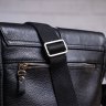 Мужская повседневная сумка на плечо из зернистой кожи черного окраса SHVIGEL (00861) - 8