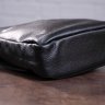 Мужская повседневная сумка на плечо из зернистой кожи черного окраса SHVIGEL (00861) - 9