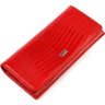 Вместительный женский кошелек красного цвета из натуральной кожи с тиснением CANPELLINI (2421709) - 1