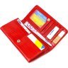 Місткий жіночий гаманець червоного кольору з натуральної шкіри з тисненням CANPELLINI (2421709) - 3