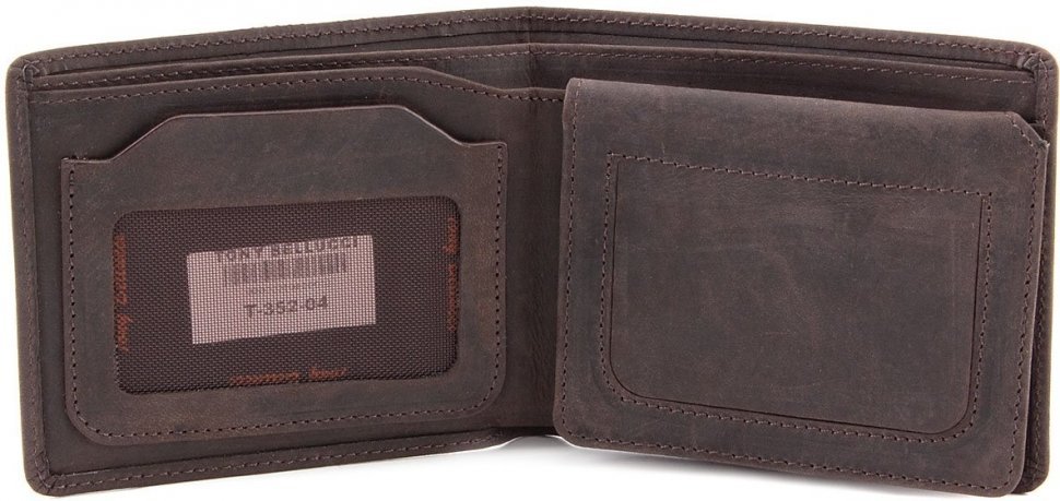 Коричневое портмоне из натуральной кожи без монетницы Tony Bellucci (10671)