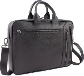 Чоловіча шкіряна сумка-портфель чорного кольору від турецького бренду KARYA (103173)