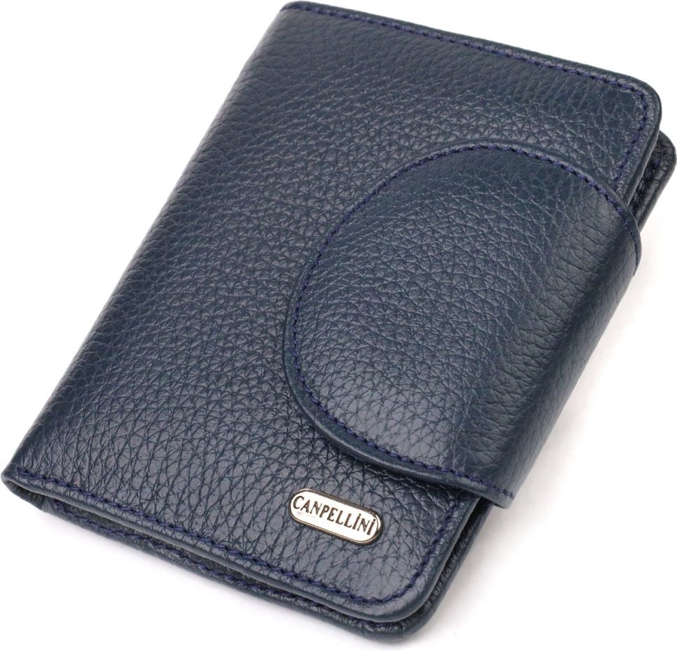 Синій жіночий гаманець середнього розміру з натуральної шкіри CANPELLINI (2421809)