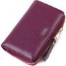 Фіолетовий жіночий гаманець середнього розміру із натуральної зернистої шкіри CANPELLINI (2421909) - 1