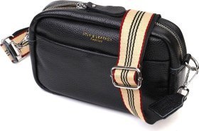 Женская сумка-кроссбоди горизонтального типа натуральной кожи черного цвета Vintage (2422123)