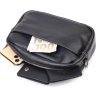 Жіноча сумка-кроссбоді горизонтального типу натуральної шкіри чорного кольору Vintage (2422123) - 6