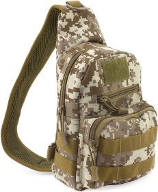 Тактична військова сумка-слінг через плече з маскувальним принтом Піксель - MILITARY STYLE (21968)