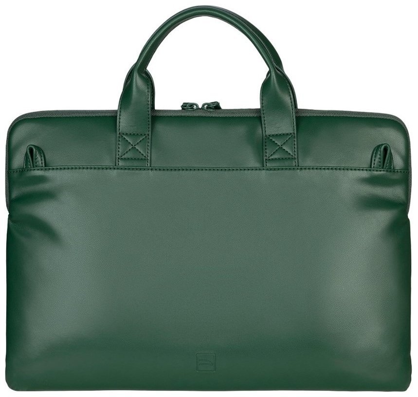 Стильная сумка из кожзама для ноутбука до 16" с ручками для носки Tucano Isotta зеленого цвета 103573 modnotak фото №3