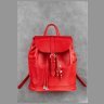 Красный женский рюкзак из натуральной кожи на защелке BlankNote Олсен (12832) - 5
