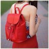 Красный женский рюкзак из натуральной кожи на защелке BlankNote Олсен (12832) - 11