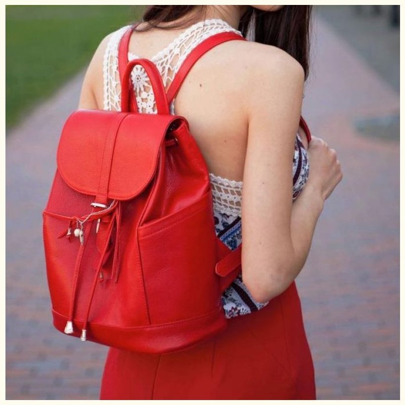 Красный женский рюкзак из натуральной кожи на защелке BlankNote Олсен (12832)