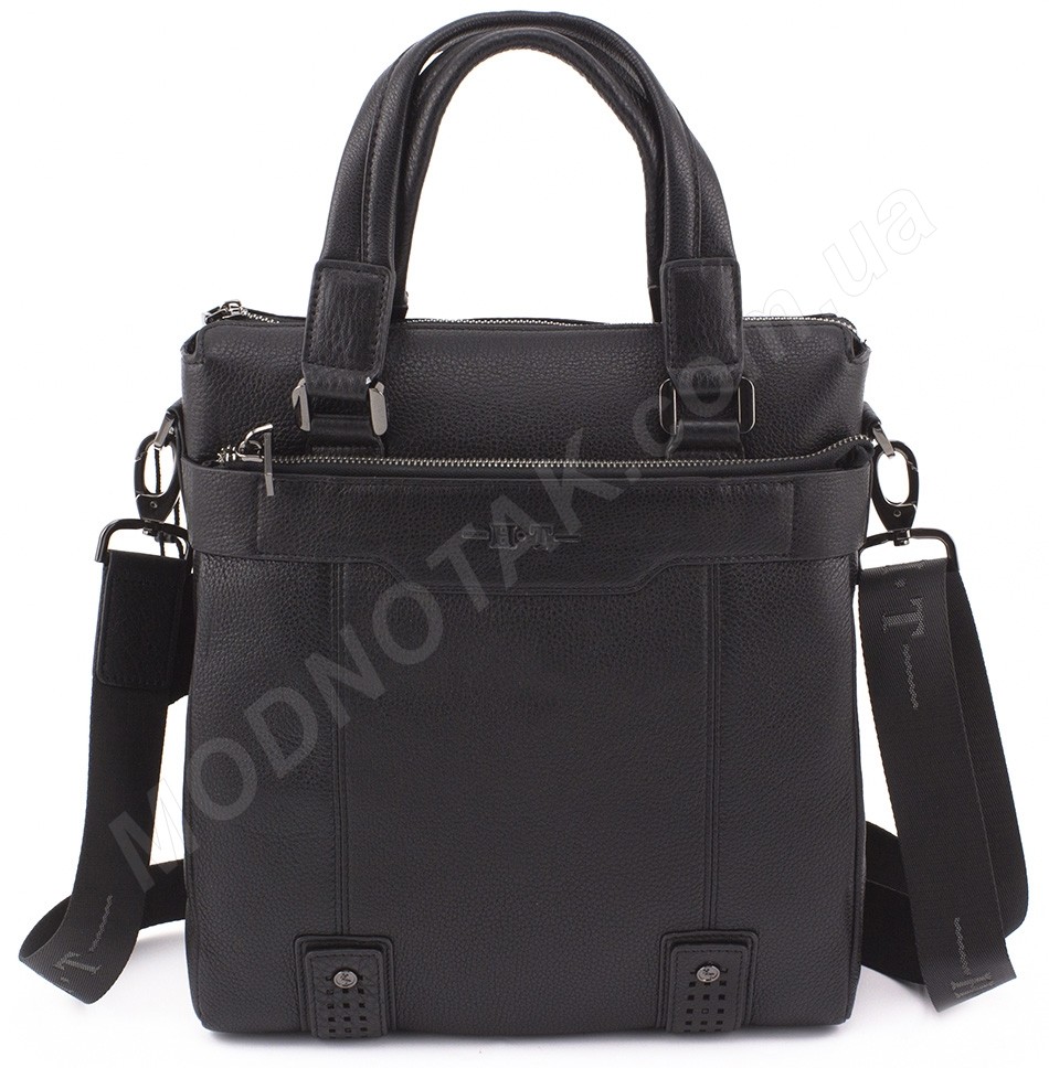 Деловая мужская кожаная сумка с ручками и плечевым ремне в комплекте (под формат А4) H.T Leather (10344)
