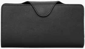 Женский кошелек из натуральной матовой кожи на кнопке Yoshi Y1311 93773 черного цвета