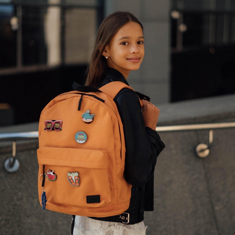 Рудий підлітковий рюкзак для дівчаток із текстилю з липучками Bagland (53873)