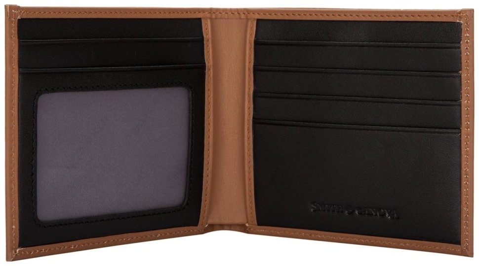 Мужское портмоне из гладкой кожи без монетницы и застежки Smith & Canova Asquith 93973 коричнево-черного цвета фото №2 Мужское портмоне из гладкой кожи без монетницы и застежки Smith & Canova Asquith 93973 коричнево-черного цвета modnotak фото №2