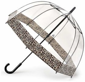 Женский зонт-трость Fulton Birdcage-2 Puma Border (механика, прозрачный с принтом пятен пумы) 94073