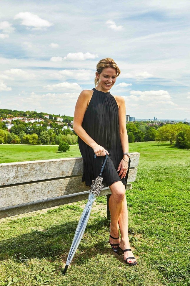 Женский зонт-трость Fulton Birdcage-2 Puma Border (механика, прозрачный с принтом пятен пумы) 94073 modnotak фото №3